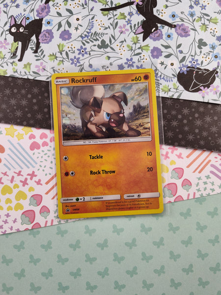 Pokemon Sun & Moon Promo Holo Rare Rockruff SM06 Pokemon Sun & Moon Promo Holo Rare Rockruff SM06