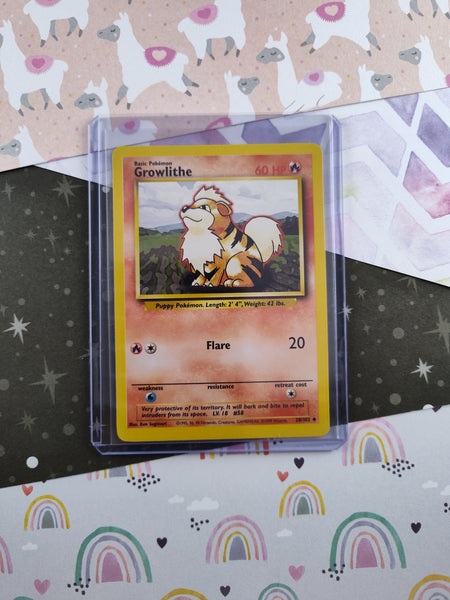 Vintage Uncommon - Growlithe Base Set Non-Holo Pokemon Card 28/102 - NM