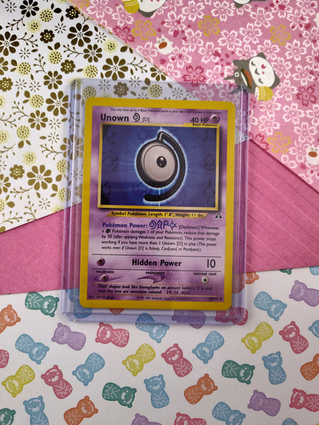 Vintage Uncommon - Unown (D) Neo Discovery Non-Holo Pokemon Card 47/75 Pfaltzcraftsmore Vintage Uncommon - Unown (D) Neo Discovery Non-Holo Pokemon Card 47/75 Pfaltzcraftsmore