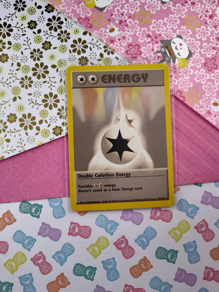 Vintage Uncommon - Double Colorless Energy Base Set Pokemon Card 96/102 - LP