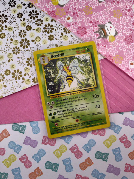 Vintage Rare - Beedrill Base Set Non-Holo Pokemon Card 17/102 - VG (B)