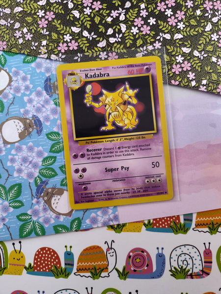 Vintage Uncommon - Kadabra Base Set Non-Holo Pokemon Card 32/102 - VG