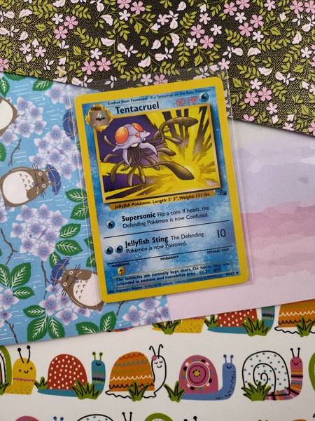 Vintage Uncommon - Tentacruel Fossil Non-Holo Pokemon Card 44/62 - LP Pfaltzcraftsmore Vintage Uncommon - Tentacruel Fossil Non-Holo Pokemon Card 44/62 - LP Pfaltzcraftsmore