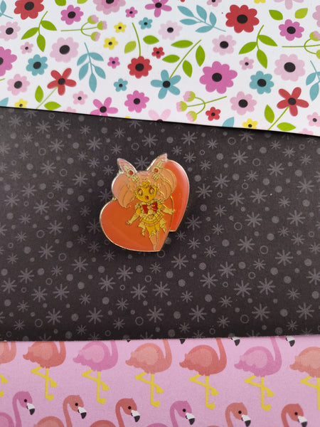 Vintage Sailor Moon Chibiusa Pink Hearts Enamel Pin/Brooch, Bandai Japan TKTAT