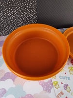 Vintage Tupperware #1253-7 Seal N Serve Bowl with Lid, Orange, Nice & Clean