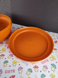 Vintage Tupperware #1253-7 Seal N Serve Bowl with Lid, Orange, Nice & Clean