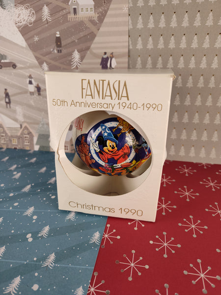 Vintage Christmas 1990 Disney's Fantasia 50th Anniversary Ornament NIB