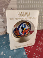 Vintage Christmas 1990 Disney's Fantasia 50th Anniversary Ornament NIB