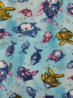 Vintage 1992 "The Rainbow Fish" Studio 37 Fabric Remnant, 3 yd x 44" W, CLEAN