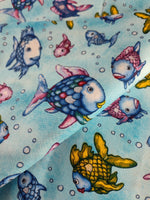 Vintage 1992 "The Rainbow Fish" Studio 37 Fabric Remnant, 3 yd x 44" W, CLEAN