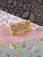 Vintage PSX E-246 Recipe Patterned Wooden Stamp Block