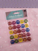 Jolee's Boutique Rainbow Peace Signs 3-Dimensional Sticker Pack, New/Sealed