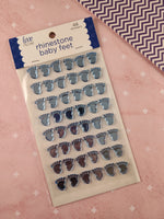 Love Nicole Rhinestone Baby Feet Blue 3-Dimensional Sticker Pack, New/Sealed