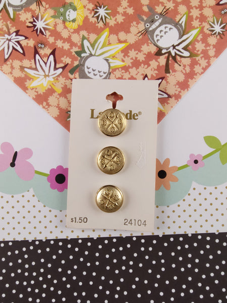 Vintage La Mode Decorative Buttons, Ant. Silver