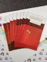 Chinese New Year of the Chicken Red Gold United Overseas Bank Envelopes Set/8