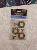 Recollections Christmas Holiday Wreaths 3-Dimensional Sticker Pack, New/Sealed