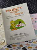 Vintage 1975 Hardcover Little Golden Book: Tweety Plays Catch the Puddy Tat Hardcover