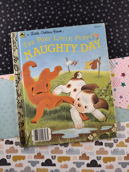 Vintage 1985 Little Golden Book: The Poky Little Puppy's Naughty Day Hardcover