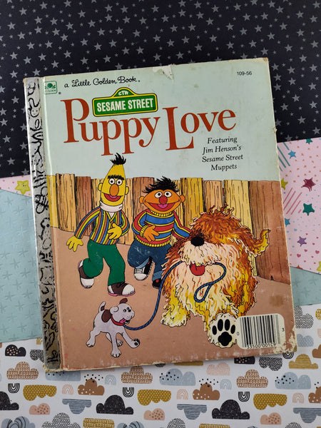 Vintage 1983 Little Golden Book: Sesame Street Puppy Love Hardcover
