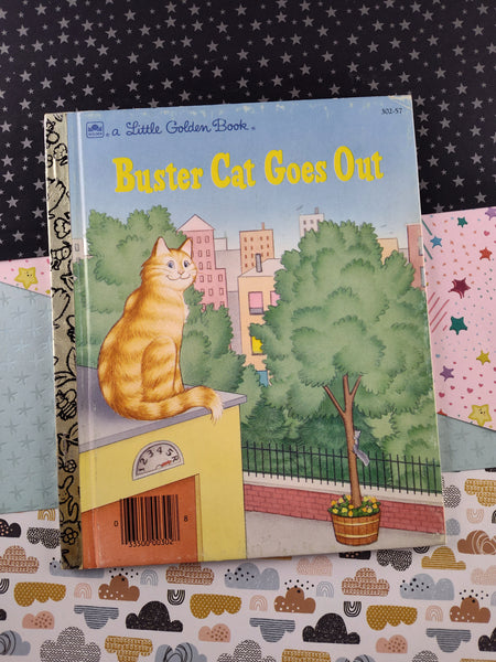 Vintage 1989 Little Golden Book: Buster Cat Goes Out Hardcover