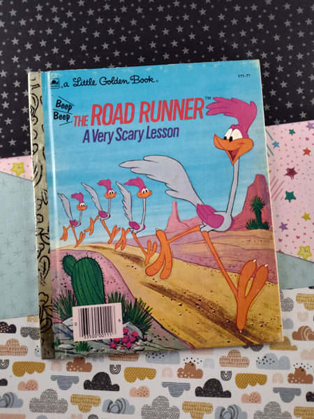 Vintage 1974 Little Golden Book: The Road Runner, A Very Scary Lesson Hardcover