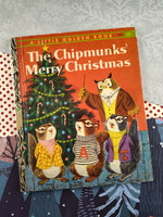 Vintage 1959 1st Printing Little Golden Book: The Chipmunks' Merry Christmas Hardcover