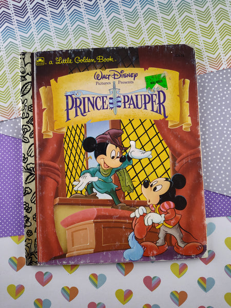 Vintage 1992 Little Golden Book: Walt Disney's The Prince and the Pauper Hardcover