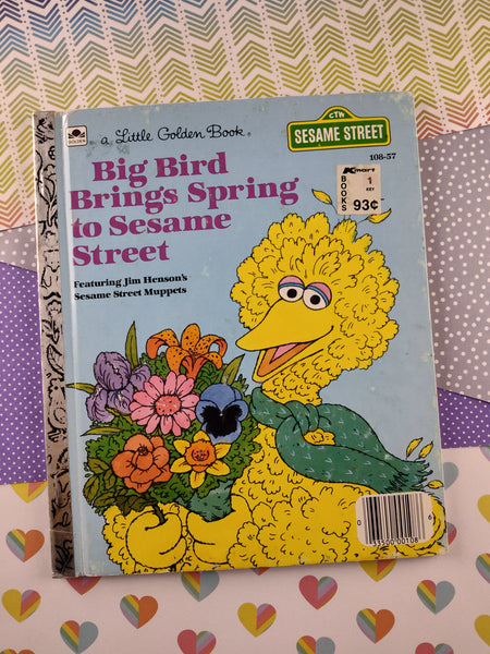 Vintage 1985 Little Golden Book: Big Bird Brings Spring to Sesame Street Hardcover