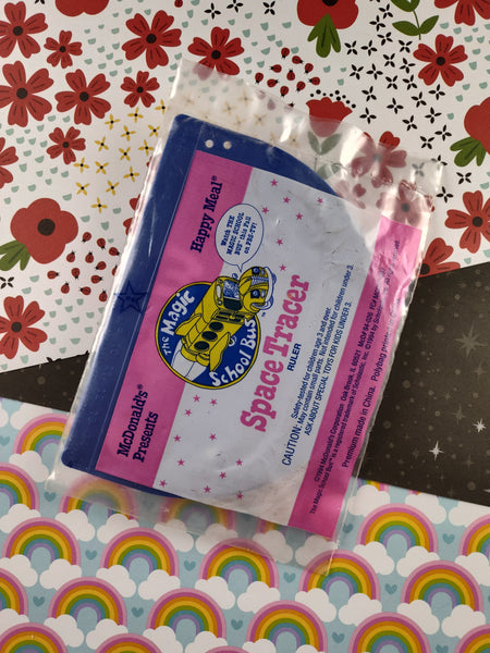 Vintage 1994 The Magic School Bus Space Tracer Ruler McDonalds Toy, SEALED