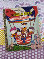 Vintage 1975 1st Printing Little Golden Book: Walt Disney's Donald Duck in America on Parade Hardcover