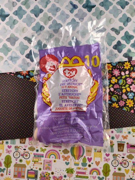 McDonald's TY Teeny Beanie Baby, Stretchy the Ostrich, NEW & SEALED