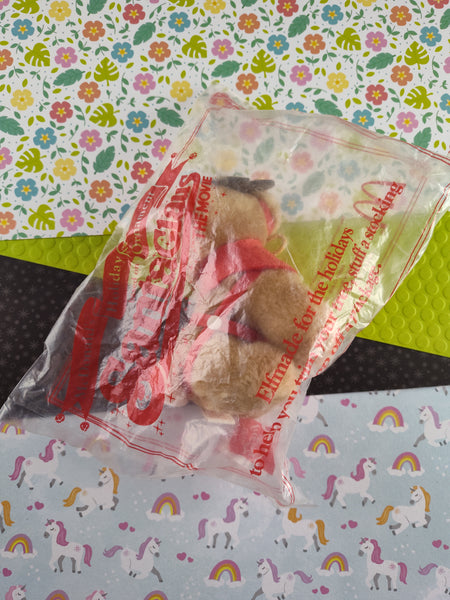 Vintage 1985 Santa Claus the Movie Elfmade for the Holidays Plush Reindeer Toy SEALED