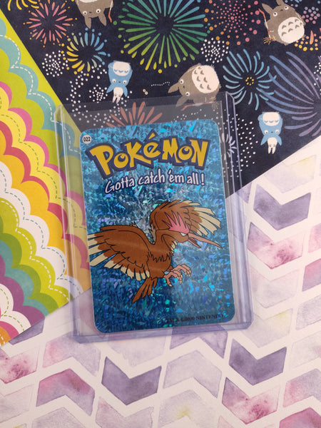 Vintage 1990's Pokemon Trading Vending Prism Shiny Holo Sticker Fearow #22 - NM