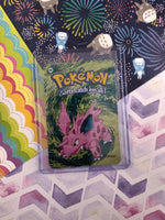Vintage 1990's Pokemon Trading Vending Prism Shiny Holo Sticker Nidorino #33 - NM