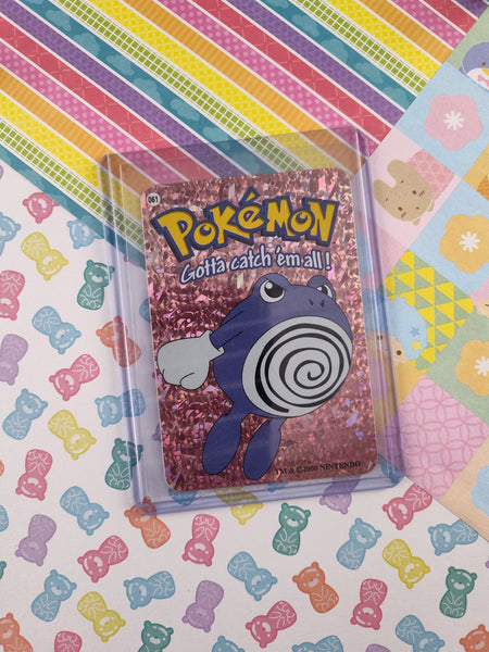 Vintage 1990's Pokemon Trading Vending Prism Shiny Holo Sticker Poliwhirl #61 - NM