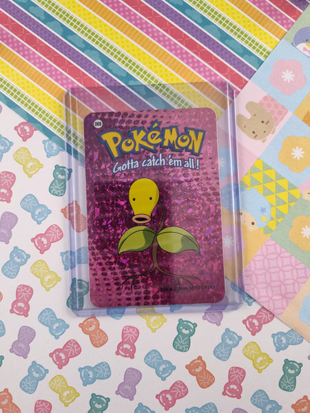 Vintage 1990's Pokemon Trading Vending Prism Shiny Holo Sticker Bellsprout #69 - NM