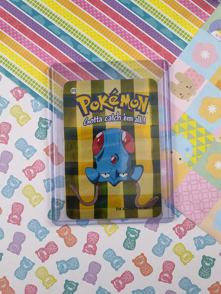 Vintage 1990's Pokemon Trading Vending Prism Shiny Holo Sticker Tentacool #72 - NM