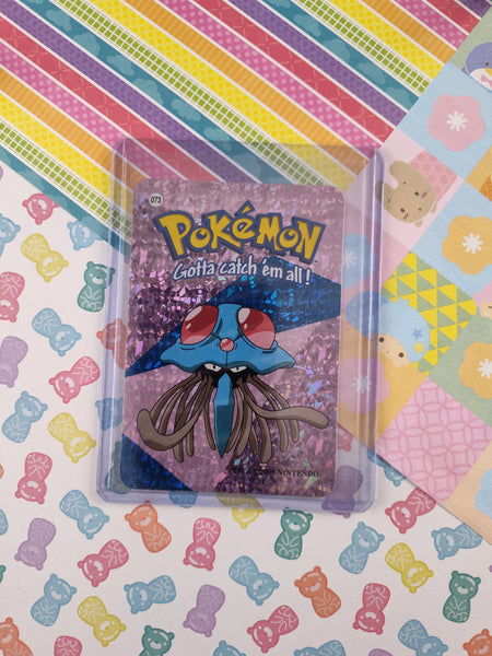 Vintage 1990's Pokemon Trading Vending Prism Shiny Holo Sticker Tentacruel #73 - NM