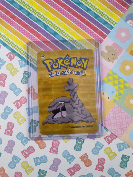 Vintage 1990's Pokemon Trading Vending Prism Shiny Holo Sticker Muk #89 - NM