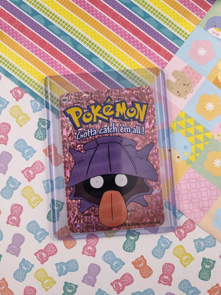 Vintage 1990's Pokemon Trading Vending Prism Shiny Holo Sticker Shellder #90 - NM