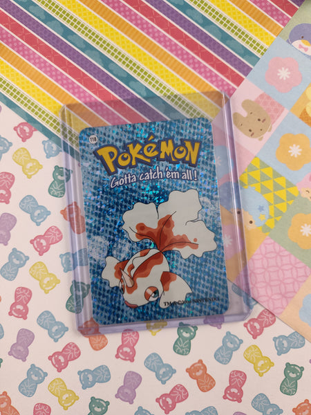 Vintage 1990's Pokemon Trading Vending Prism Shiny Holo Sticker Goldeen #118 - NM