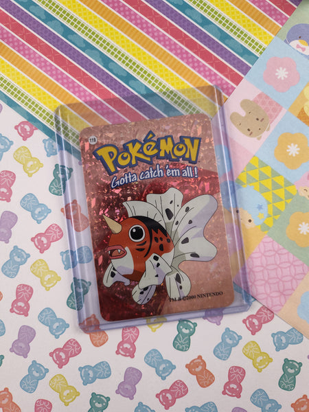 Vintage 1990's Pokemon Trading Vending Prism Shiny Holo Sticker Seaking #119 - NM