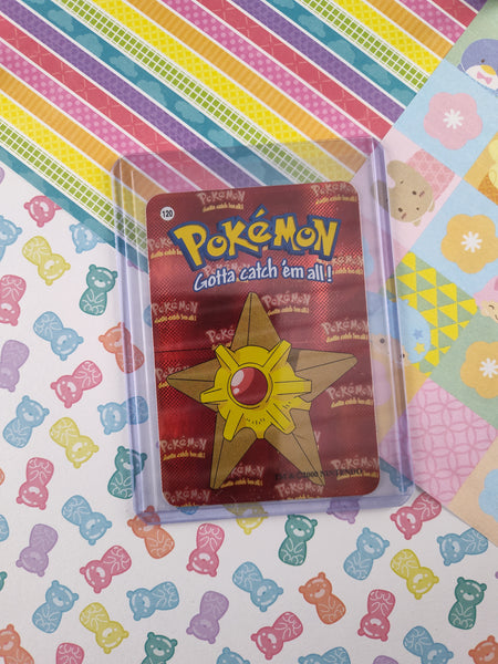 Vintage 1990's Pokemon Trading Vending Prism Shiny Holo Sticker Staryu #120 - NM