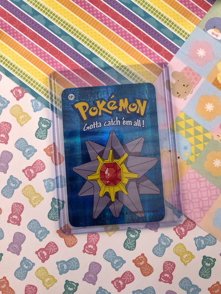 Vintage 1990's Pokemon Trading Vending Prism Shiny Holo Sticker Starmie #121 - NM