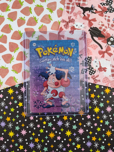 Vintage 1990's Pokemon Trading Vending Prism Shiny Holo Sticker Mr. Mime #122 - NM