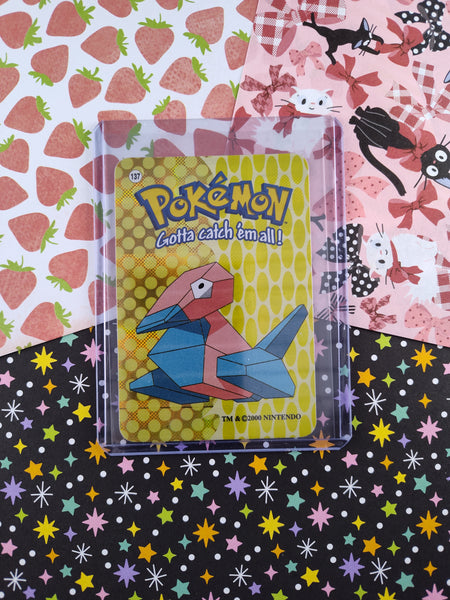 Vintage 1990's Pokemon Trading Vending Prism Shiny Holo Sticker Porygon #137 - NM