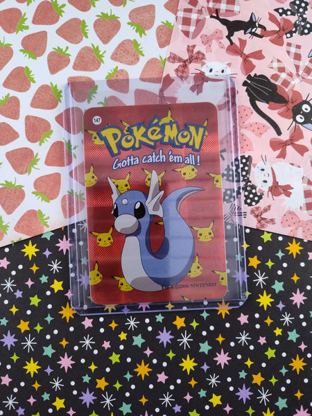 Vintage 1990's Pokemon Trading Vending Prism Shiny Holo Sticker Dratini #147 - NM