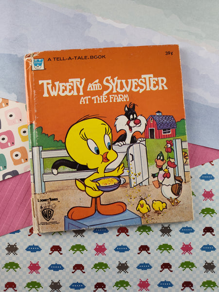 Vintage 1978 Tell-A-Tale Book, Tweety and Sylvester at the Farm Hardcover