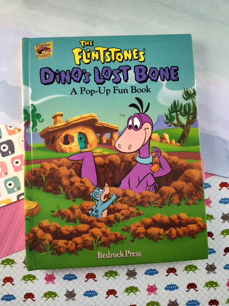 Vintage 1995 1st Printing "The Flintstones Dino's Lost Bone" a Pop-Up-Fun Book, Hardcover