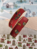 Vintage Christmas Set/2 Christmas Winter Decorator Craft Ribbon, New/Lightly Used